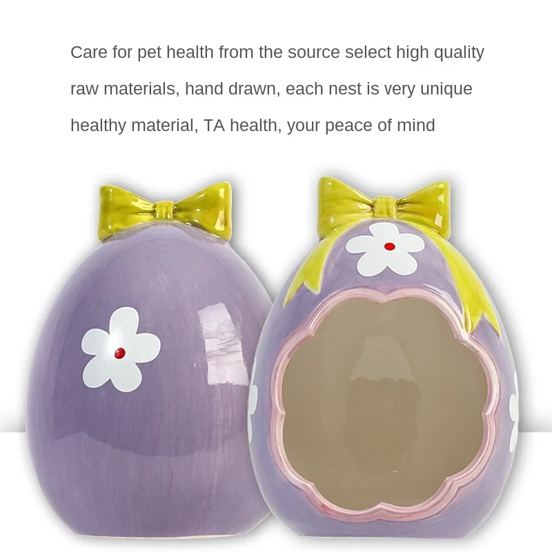 

Ручная роспись, керамическая яичная оболочка, клетка для домашних животных, морская свинка, белка, Золотой медведь, спальная кровать, китайс...