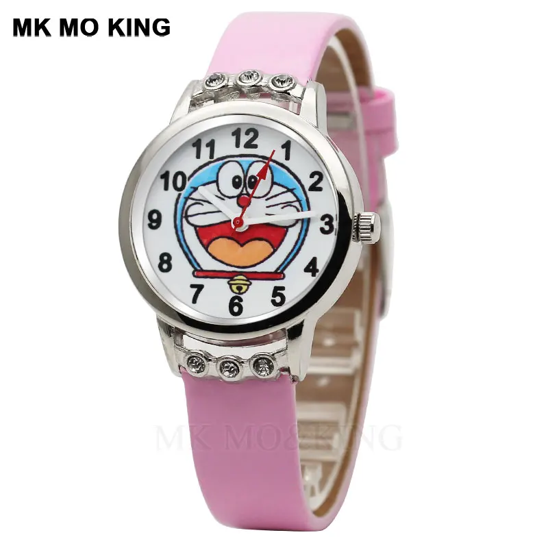 Лидер продаж классические детские кварцевые часы с голубым роботом котом из