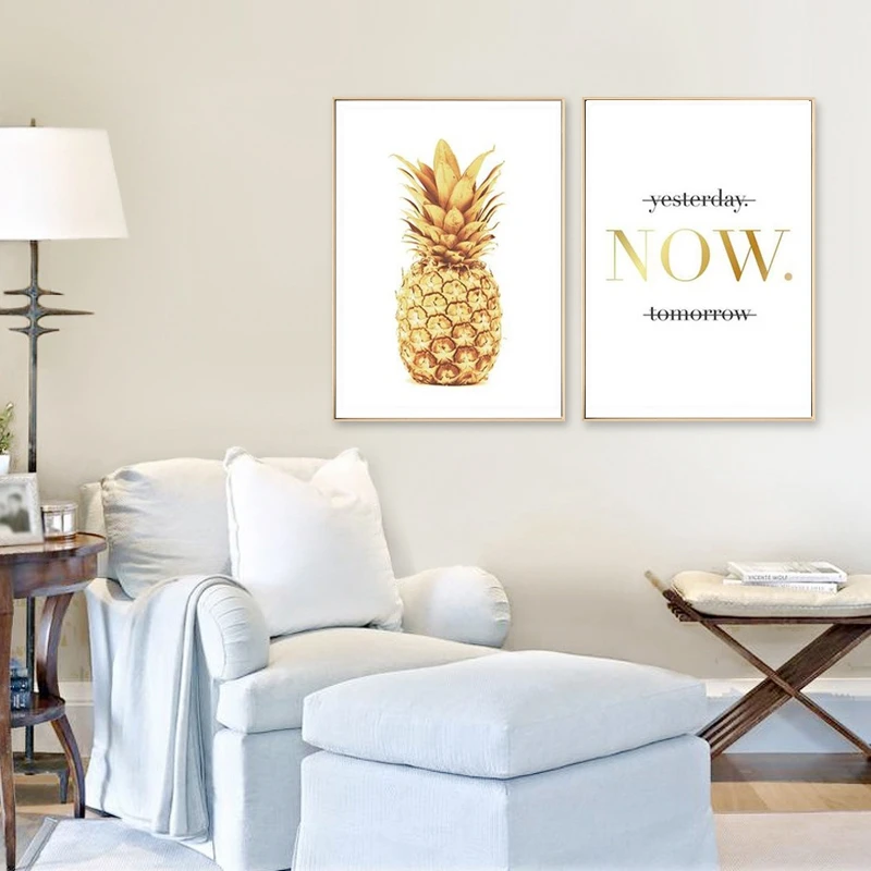 2 шт./компл. Северная Европа Золотой ананас буквы (сейчас) Творческий Гостиная