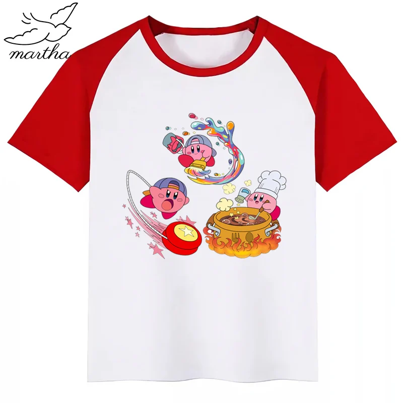 Детская забавная футболка с героями мультфильма аркадный Коллаж Кирби детские