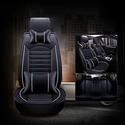 Black white pillow ZRCGL Универсальный Flx автомобильные чехлы для сидений для Ssangyong все модели Rexton Korando Rodius ActYon kyron автостайлинг аксессуары - Название цвета: Black white pillow