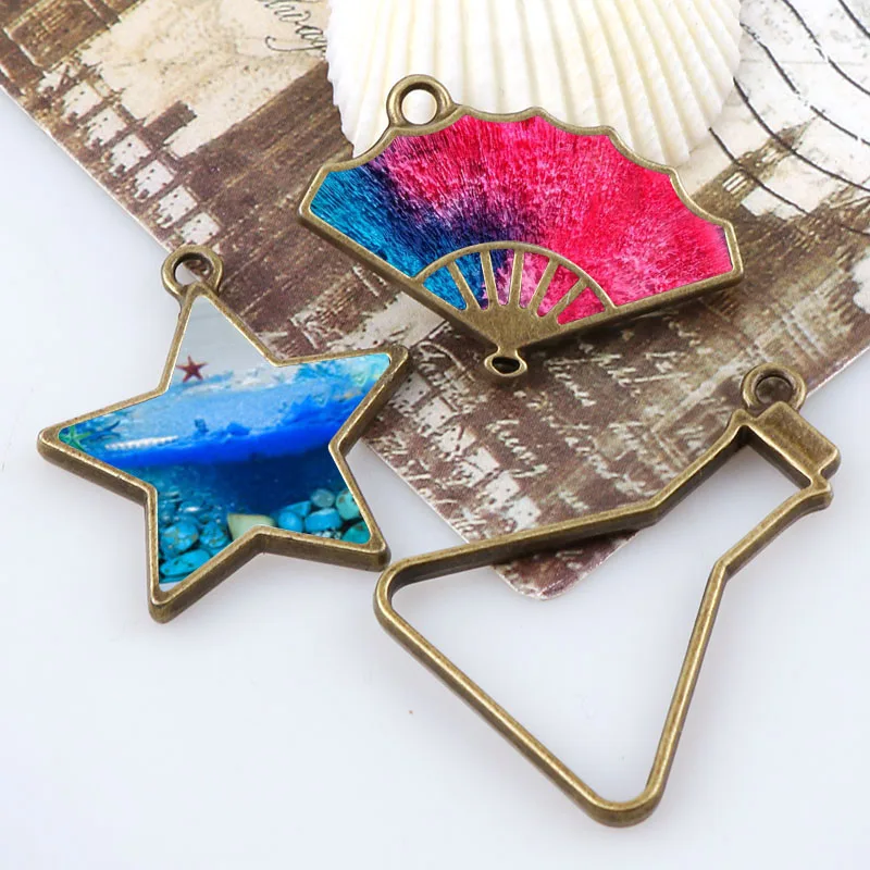 Винтажный Складной вентилятор звезда колба античная бронза металлическая полая