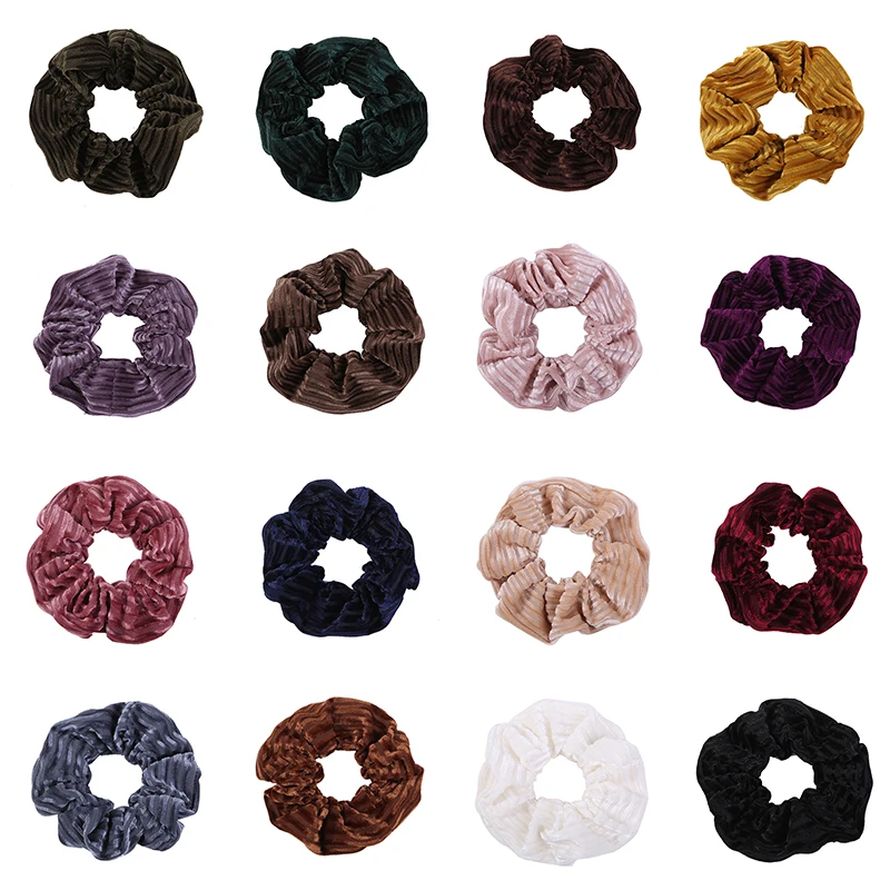 Женские бархатные резинки для хвоста обручи волос в полоску Эластичные