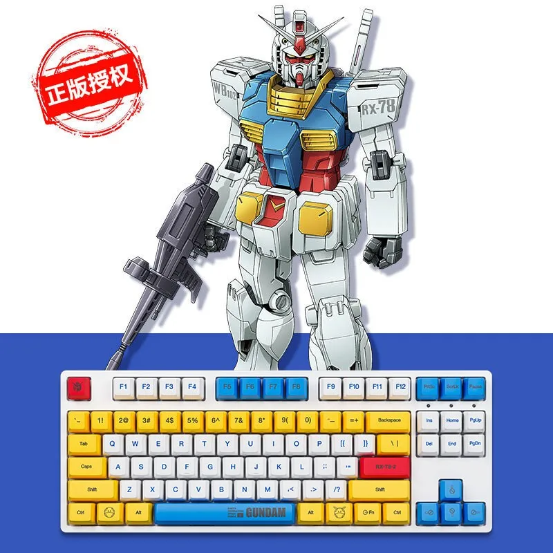 original ikbc gundam 2 4ghz wireless mechanical gaming keyboard cherry mx red switch 87 keys pbt keycaps for computer gamer free global shipping