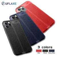 uflaxe soft silicone shockproof case for apple iphone 11 12 pro max mini litchi texture ultra thin cover