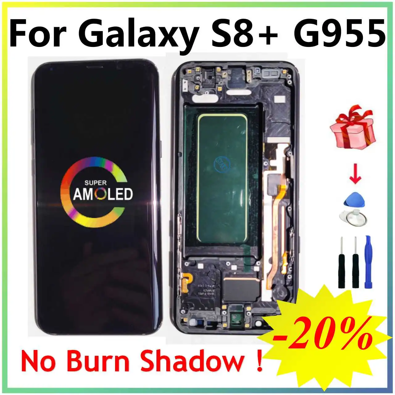 Супер AMOLED S8 Plus + ЖК-дисплей с рамкой для SAMSUNG Galaxy S8PLUS G955 G955F дисплей сенсорный экран