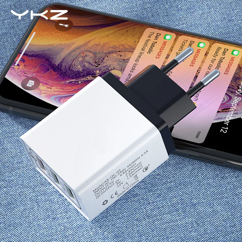 YKZ 3 USB зарядное устройство Быстрая зарядка 0 Зарядка адаптер 24 Вт мобильный
