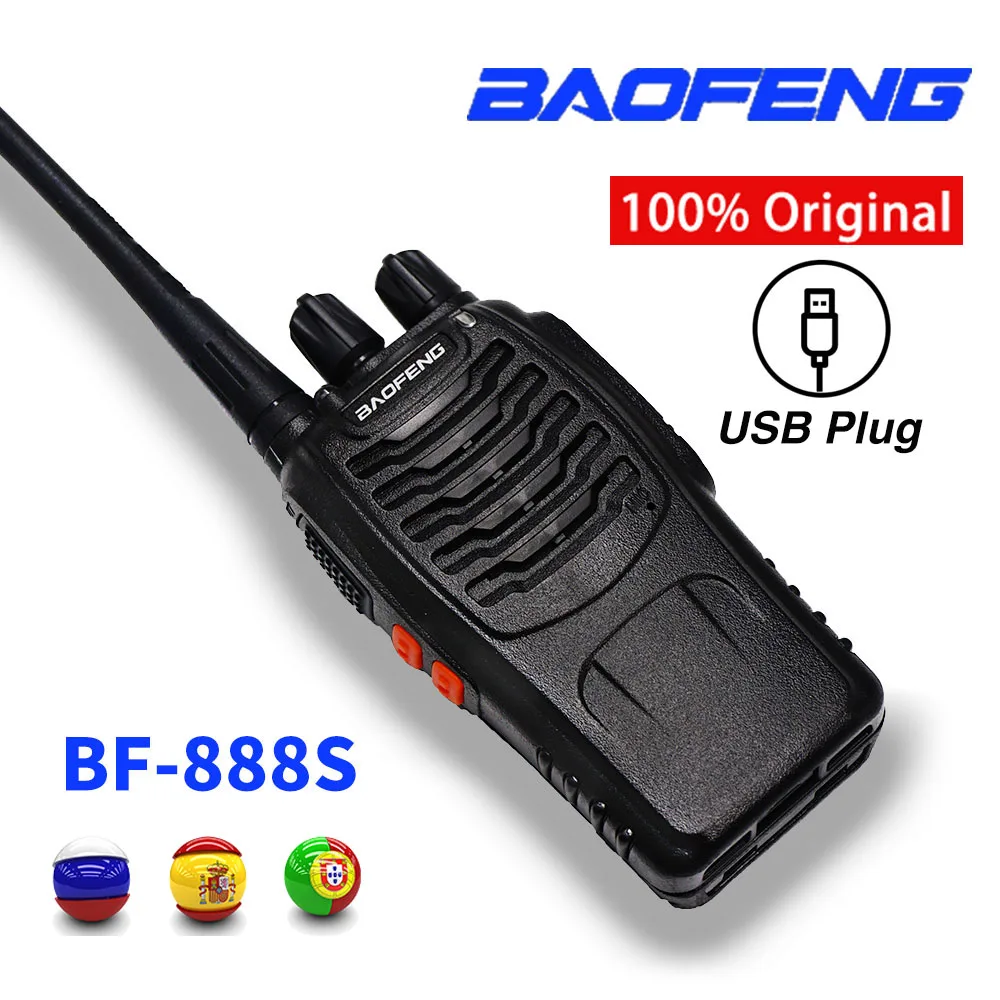 Baofeng BF-888S портативная рация 888s 5W 16 каналов 400-470MHz UHF FM приемопередатчик 6m двухстороннее радио для уличных гонок
