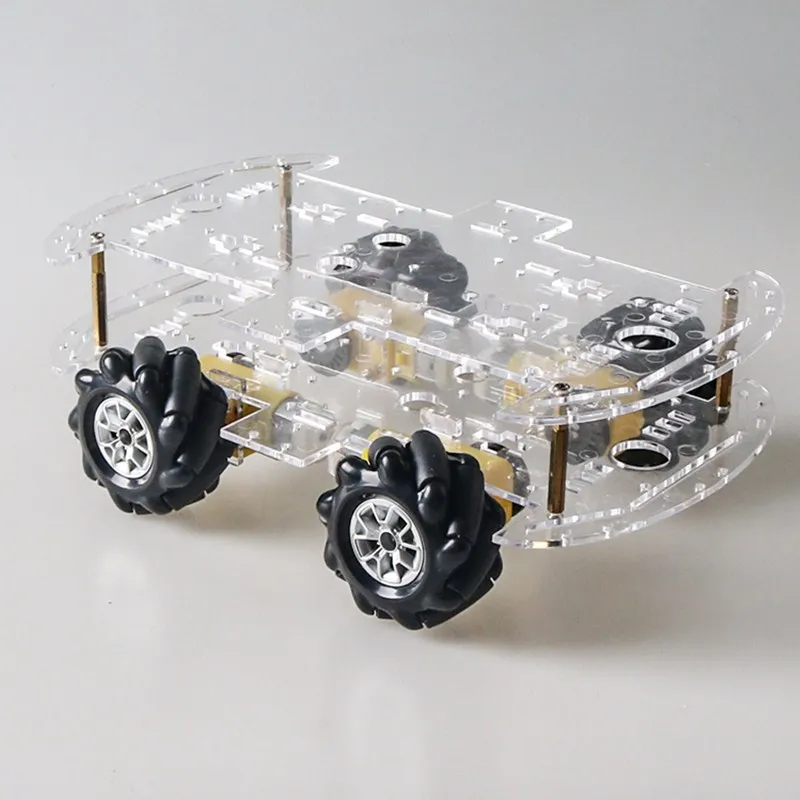 Двухслойный 60 мм колесо Mecanum шасси смарт-автомобиля с мотором TT для Arduino акриловая