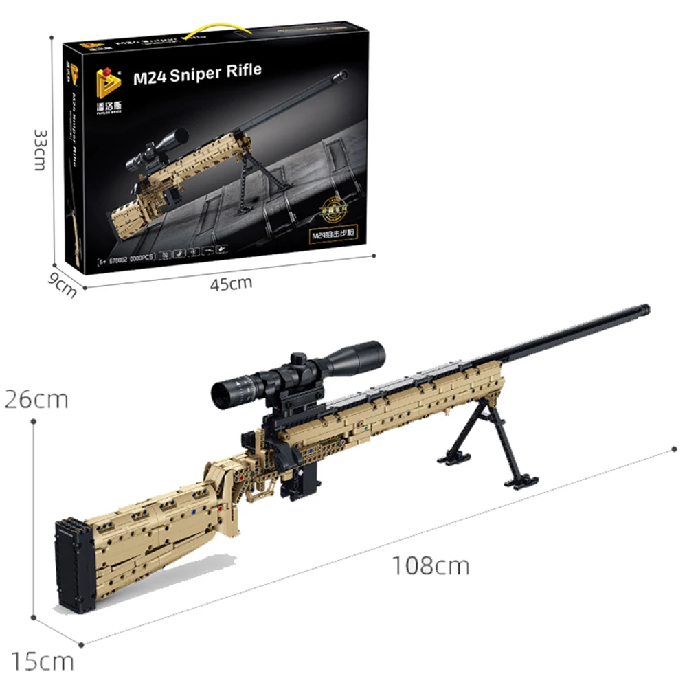 

M24 Toy Gun Toy Sniper Rifle Building Blocks Guns Swat Military Heavy Machine Block Assembly Kit Weapons Toys For Boys Gifts