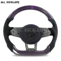 suitable for volkswagen golf gtir steering wheel blue and black carbon fiber and suede plus suede horn cover