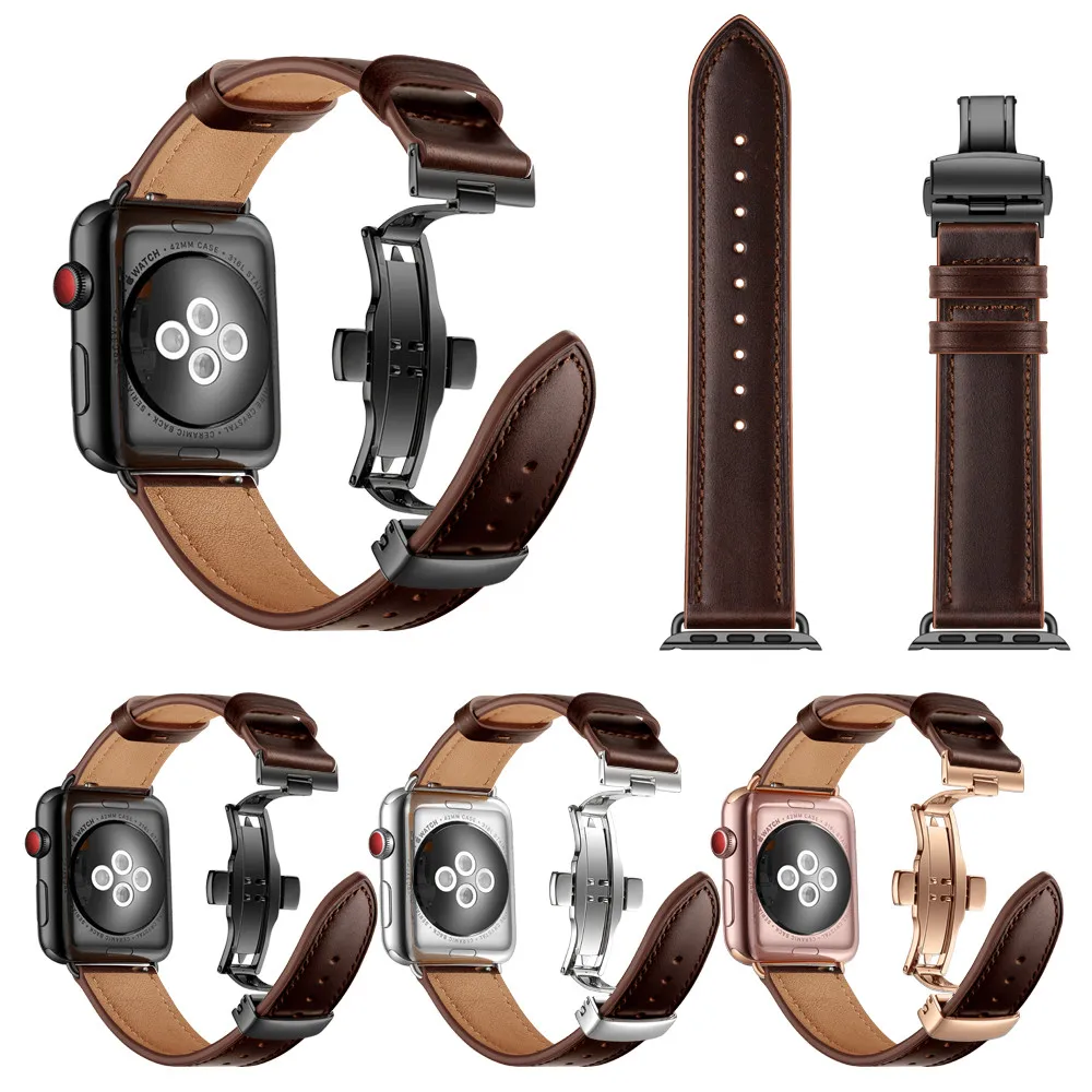 Ремешок сменный из вощеной кожи для Apple Watch Band 38/42 мм 40/44 классический