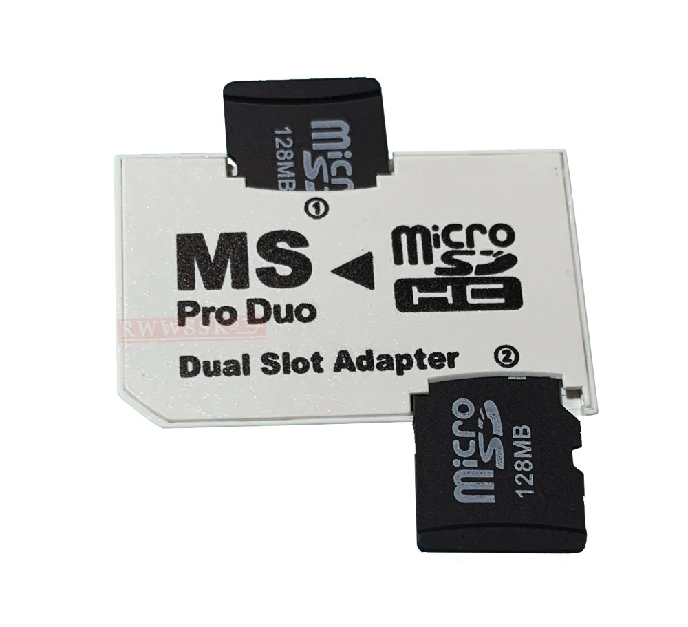 20 шт./лот двойной 2 слота Micro SD TF для MS Card Pro Duo адаптер PSP|Адаптеры карт памяти| |
