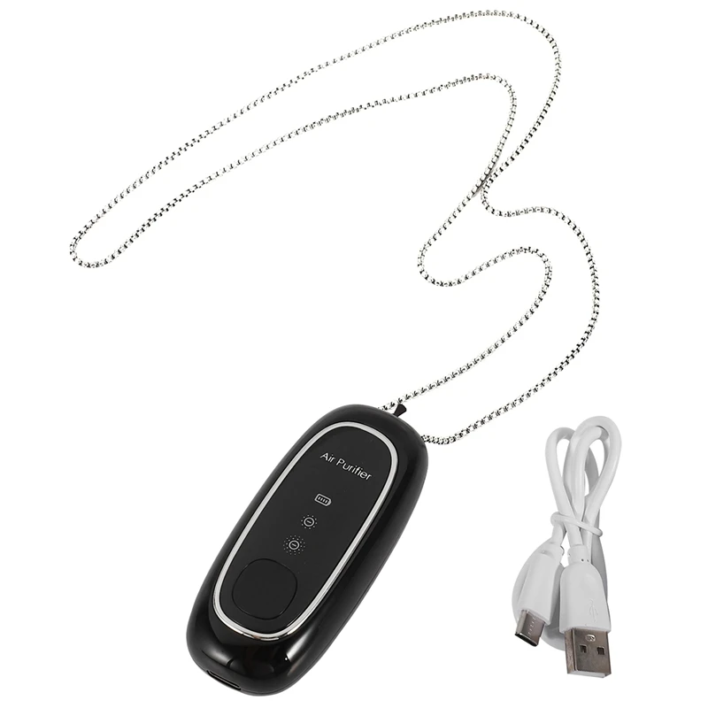 

Fashion Personal Wearable Air Purifier Necklace Mini Portable Air Freshener Ionizer Negative Ion Generator Black