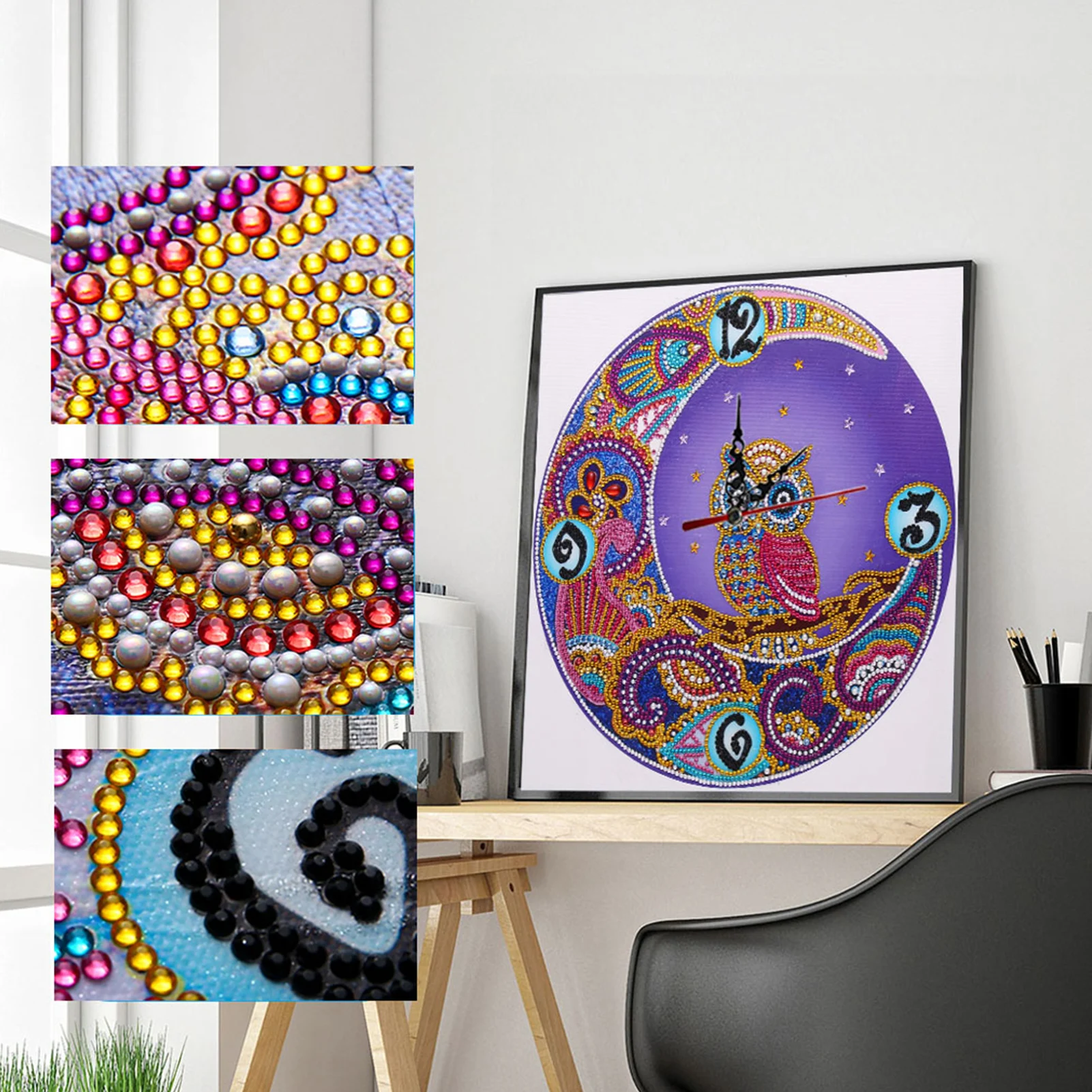 

Roma Style Diamond Painting Clock 5D Metal Tin Diamond Embroidery Cross Stitch DIY Arts Crafts Bar Pub Signboard Wall Decor