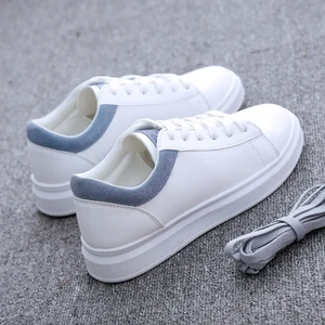 Кеды женские из ПУ кожи, дышащие кроссовки на платформе, Повседневная Мягкая модная обувь, белые, осень 2018