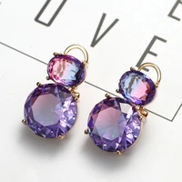 korea fashion oval ear buckle crystal inlaid earrings for women 2021 stud earrings with stone cute accessories new jewelry sets