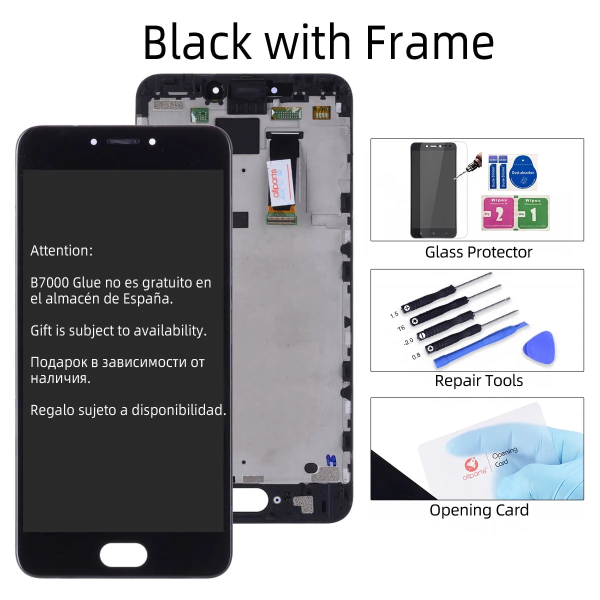 Дисплей для Meizu MX6 в сборе с тачскрином на рамке - Цвет: Black with Frame