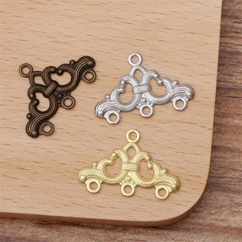 

SIXTY TOWFISH 20 Pieces DIY Jewelry Accessories 17*25mm Handmade Materials Charms Brass Flower Filigree Flower Slice