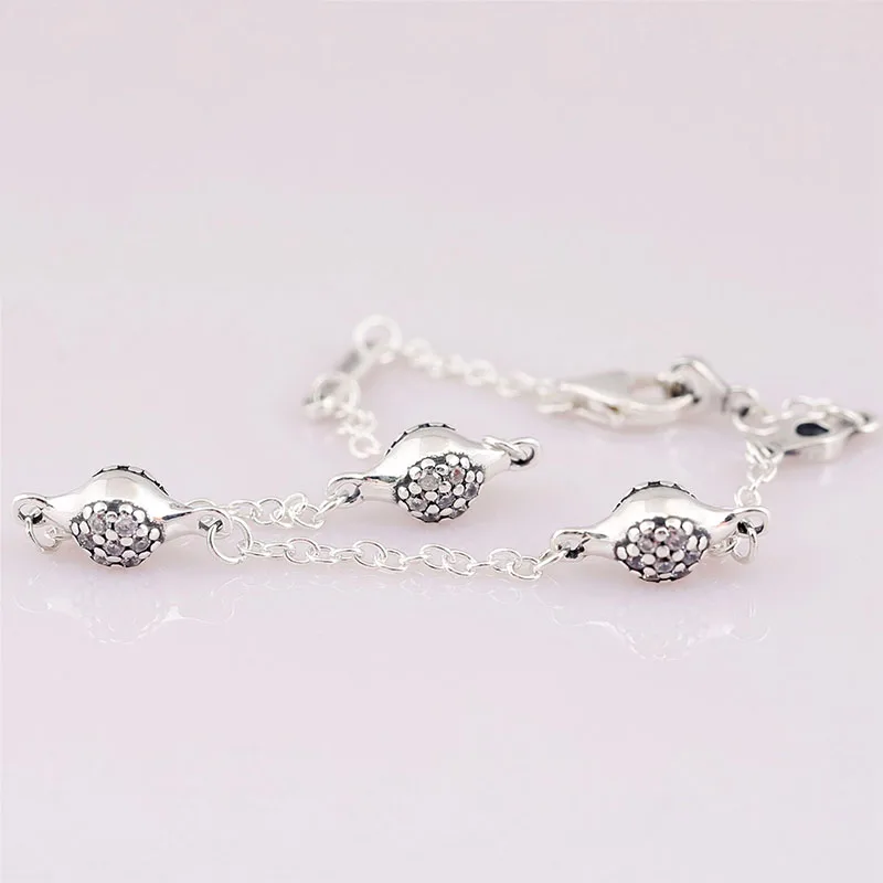 

925 Sterling Silver Pan Bracelet Creative Style With Crystal Love Pod Pan Bracelet Fit European Charm Bracelets Women Jewelry