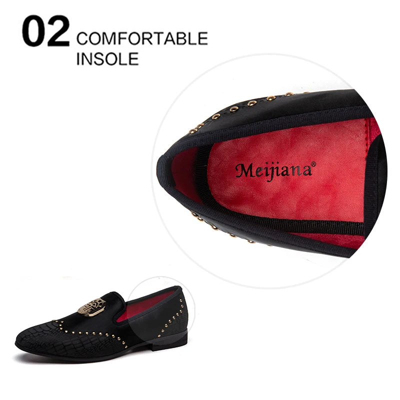 MEIJIANA Men Loafers Shoes Casual Fashion Luxury Handmade Black Wedding | Обувь