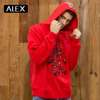 alex plein hoodies men teddy bear towel embroidery streetwear one piece couple clothing oversized fashion sweatshirt 100cotton