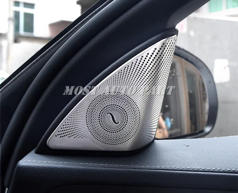 Матовая крышка аудио динамика двери автомобиля отделка 2 шт для Mercedes Benz C Class W205 S205