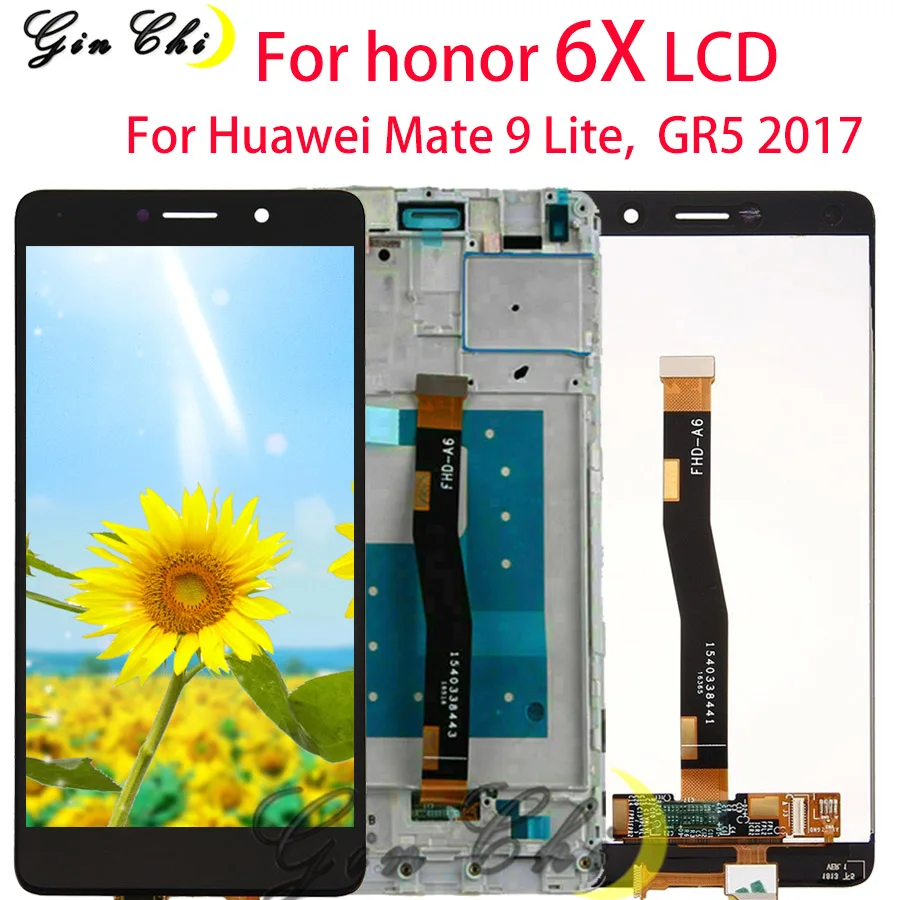 Для Huawei Honor 6X ЖК дисплей для GR5 2017 / Mate 9 Lite BLL L23 дигитайзер в сборе с рамкой|Экраны