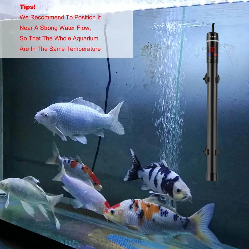 

Aquarium Heater with Titanium Submersible Fish Tank Heater Salt or Fresh Water 10-130 Gallon, LED Digital Thermostat Controller