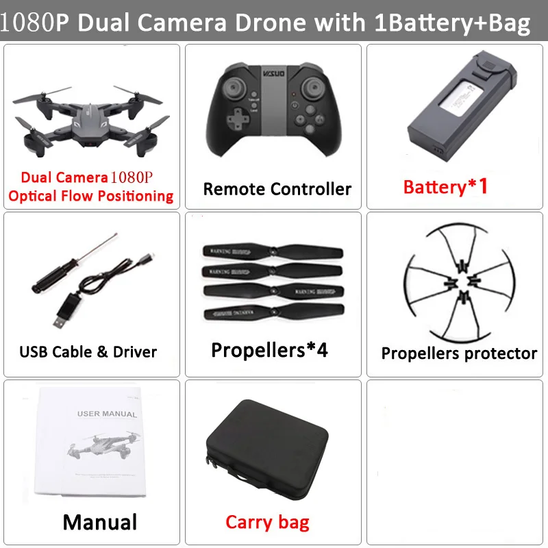 Set7 1080P 1BAT CB Visuo XS816 Радиоуправляемый Дрон оптический поток Радиоуправление с 4K двойной камерой wifi FPV Дрон жесты складной Квадрокоптер VS XS809HW xs809 - Цвет: Set7 1080P 1BAT CB