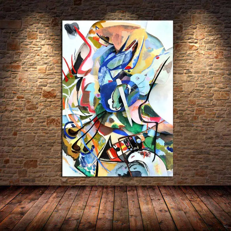 

Abstract Wassily Kandinsky Canvas Painting Posters and Prints Famous Artwork Wall Art Pictures Cuadros for Living Room Unframed