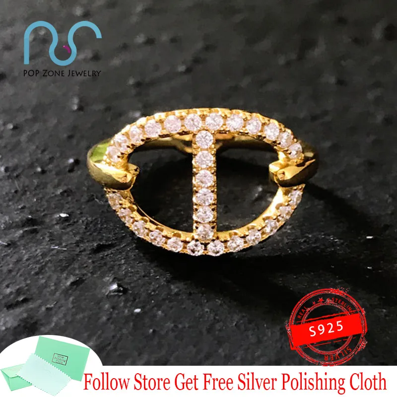 

ENCHAINEE Series Maille Marine Ring Yellow Silver S925 Sterling Silver Luxury Ring Navy Blue Mesh Chain Design Bohemian Jewelry