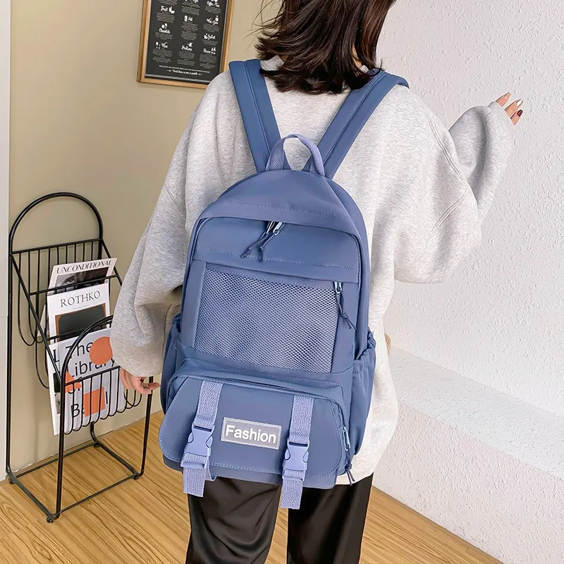 Модный студенческий рюкзак для женщин, школьные сумки в стиле Харадзюку, водонепроницаемые нейлоновые сумки для девочек, женская сумка для ...