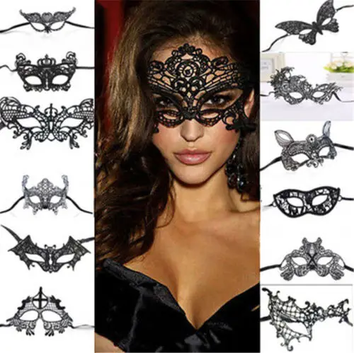 

1PCS Black Party Masks Women Sexy Lace Eye Mask For Masquerade Halloween Costumes Carnival Mask For Anonymous