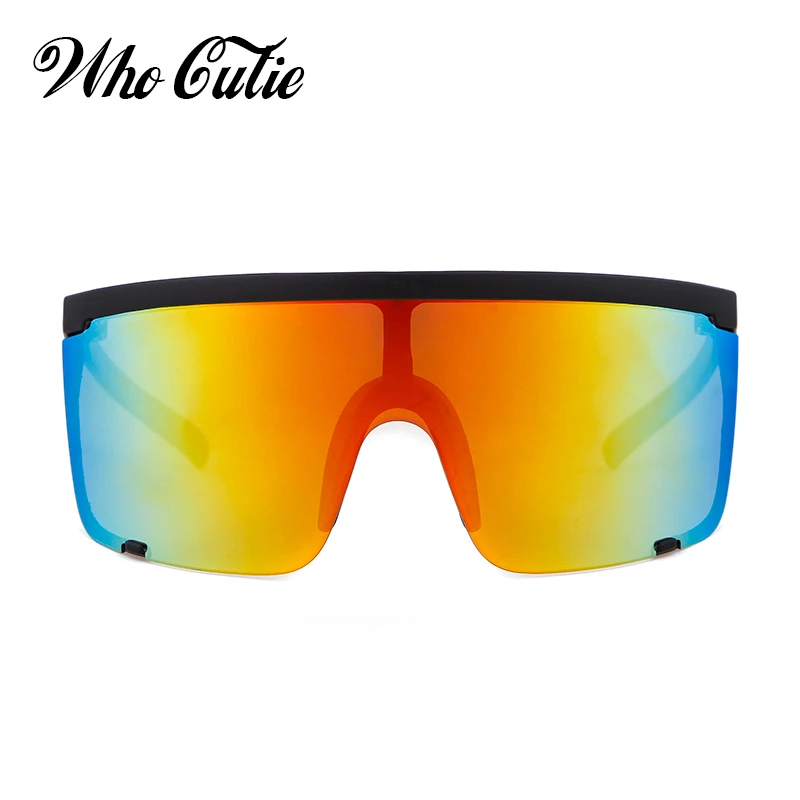 WHO CUTIE 2018 солнцезащитные очки оверсайз козырек для мужчин и женщин One Peice Солнечная