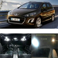 led interior car lights for peugeot 308 sw room dome map reading foot door lamp error free 15pc