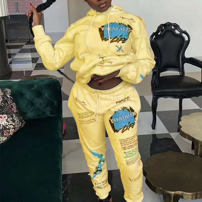 Женский спортивный костюм из двух предметов толстовка с капюшоном и брюки