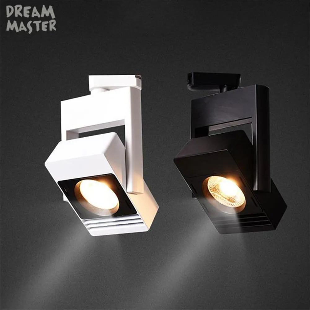 Черный Белый COB светодиодный светильник квадратная Светодиодная лампа 20 Вт Трек