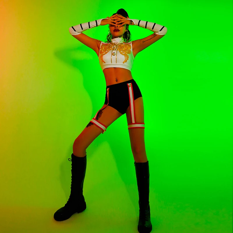 Джазовые танцевальные костюмы сексуальная униформа набор Женский сценический