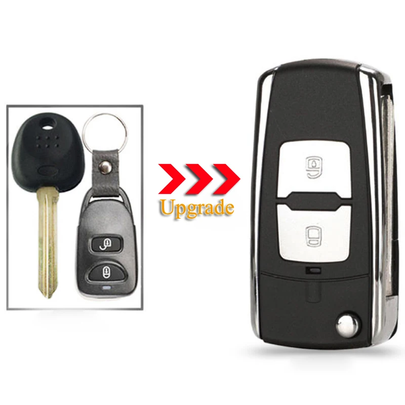 Запасной ключ для автомобиля Kutery, 2 кнопки, модифицированный флип-пульт, пульт дистанционного управления, чехол-накладка для Hyundai Santafe Trip XG townan Avante XD