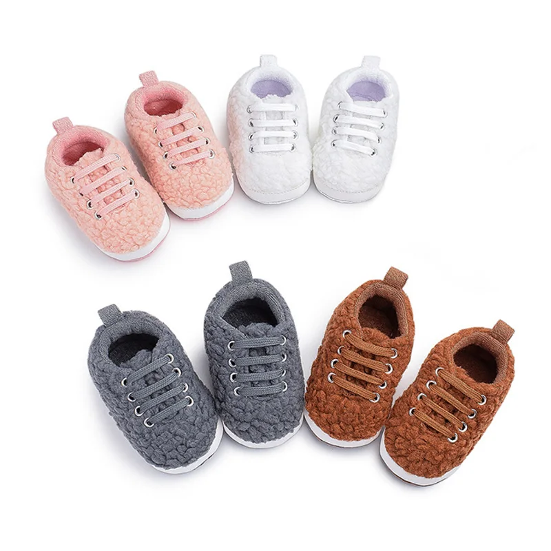 Новые милые детские ботинки плюшевые бархатные зимние для маленьких мальчиков и