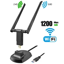 USB 3.0 WiFi Adapter Wireless Network Card 1200Mbps 2.4G/5.8G Dual Band Computer Network Card Receiver LAN Antenna for Xiaomi