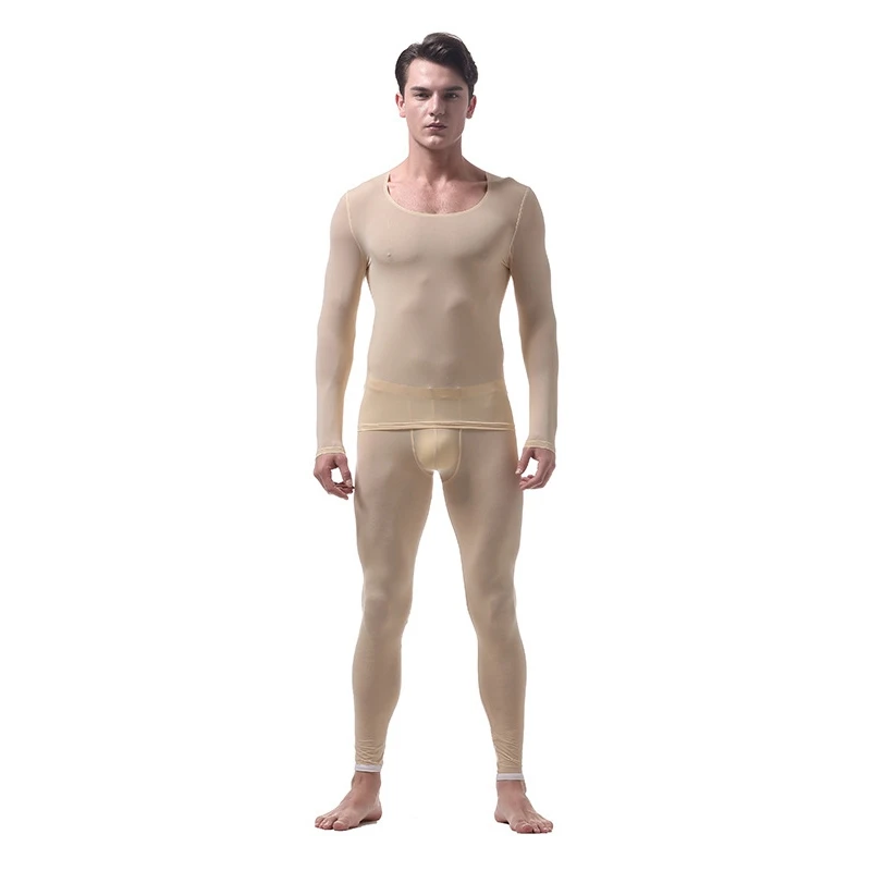 Beige Зимняя мужская одежда, удобное термобелье, дышащие кальсоны, мужские теплые трусы, термобелье, штаны - Цвет: Beige