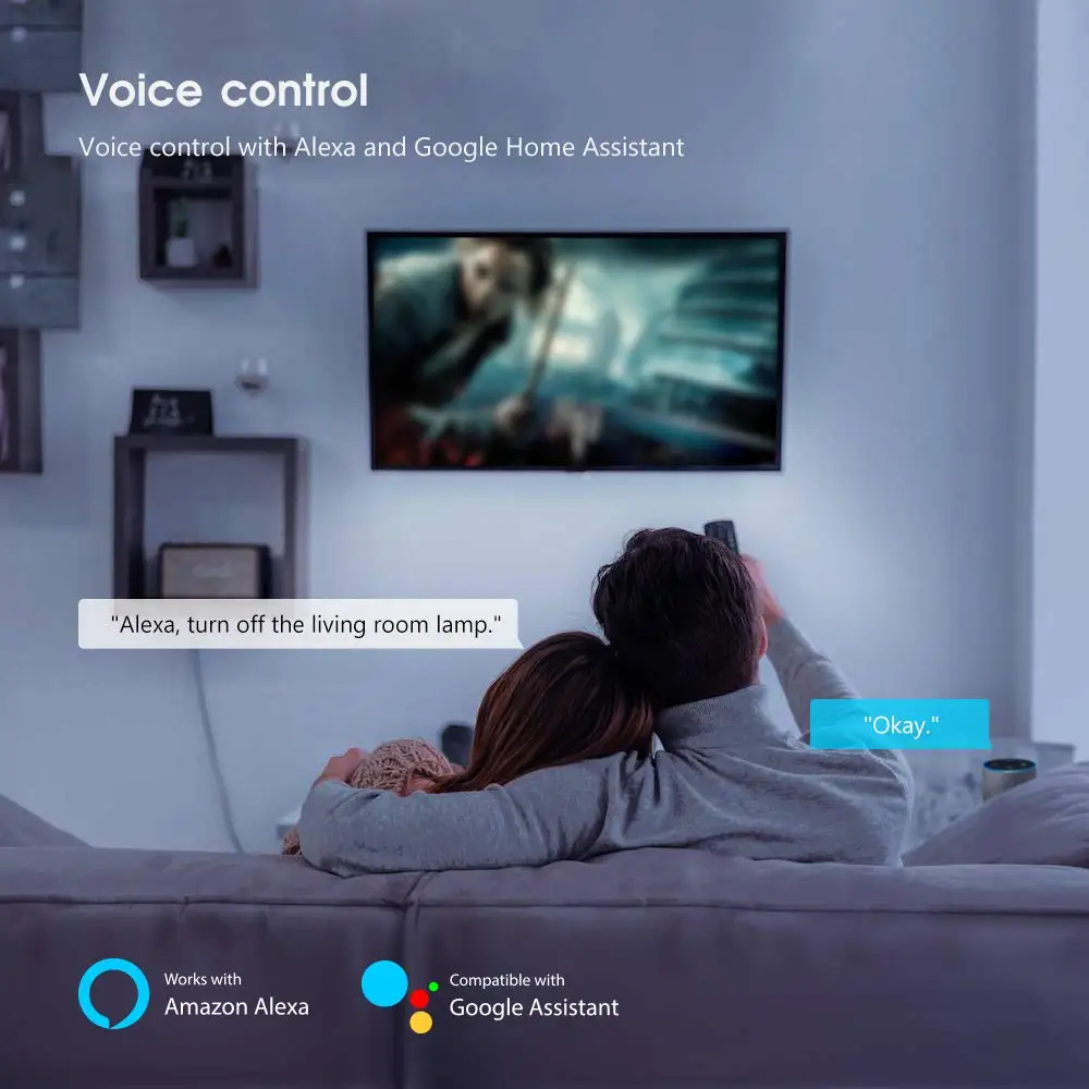 Умный выключатель Alexa RF433 со стеклянной панелью управления Tuya работает с Google 1/2/3 /4