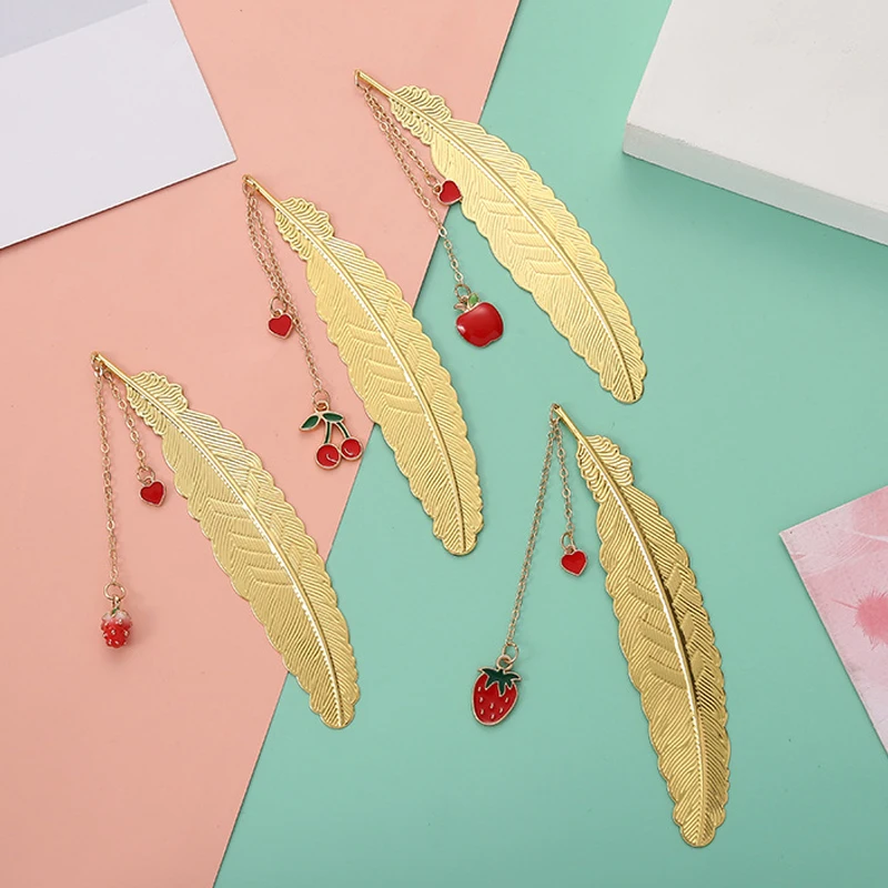 

1 шт., металлические закладки с перьями для книг