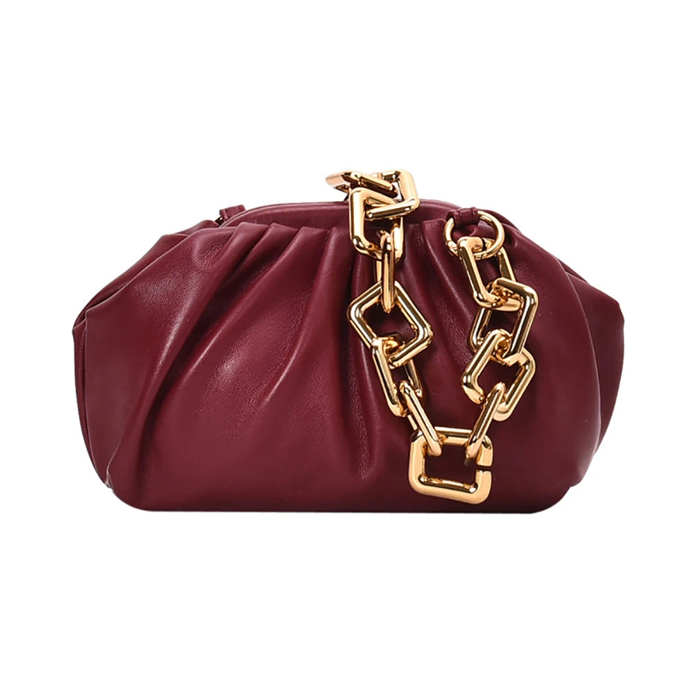 Cloud Shape Dumpling Bags For Women PU Leather Designer Shoulder Female Chains Women's Handbags | Багаж и сумки