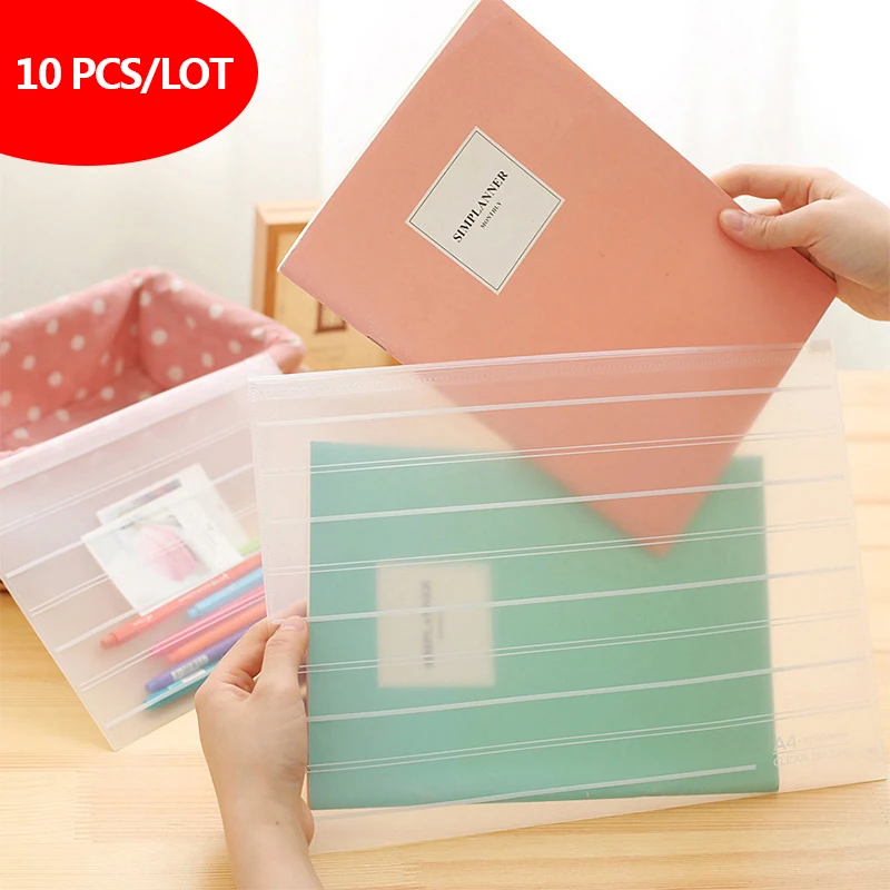 10 шт./лот утолщенная папка прозрачная сумка для файлов офисные органайзеры PP
