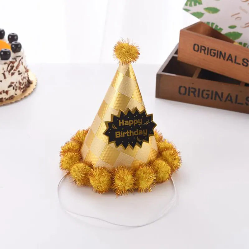 3 шт День рождения/шапочки для рождественской вечеринки золотые волосы шарик