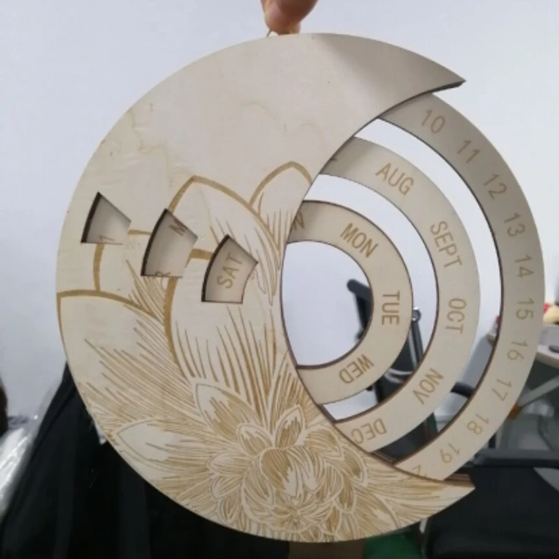 

Wooden Hanging Perpetual Calendar Vintage Wooden Hanging Calendar,Adjustable Calendar Sign Board,for Home Office School