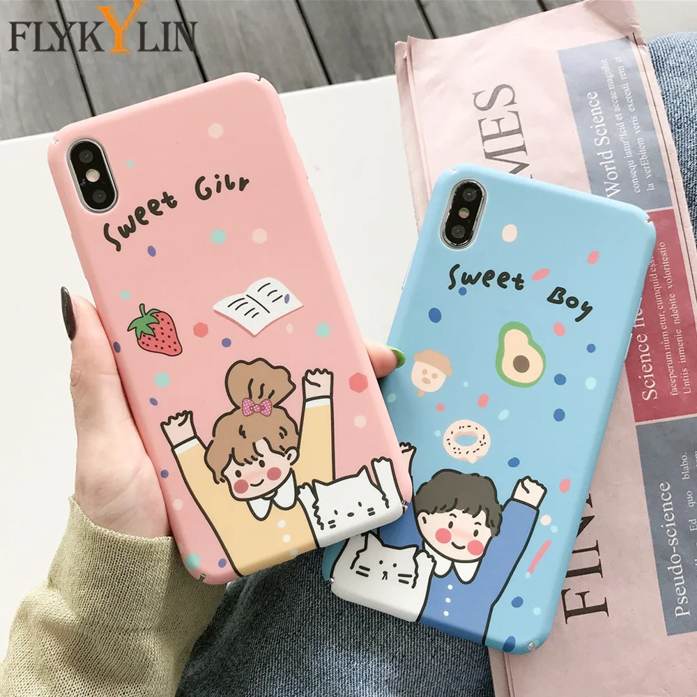 For Huawei P30 P20 Lite Pro Mate 30 20 Cartoon Girl And Boy Hard PC Case Honor 10 9i 10i 8X Cover |